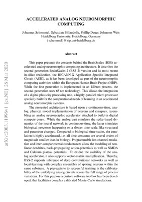 PDF Document Cover - BrainScaleS-2: Accelerated Analog Neuromorphic Computing Architecture